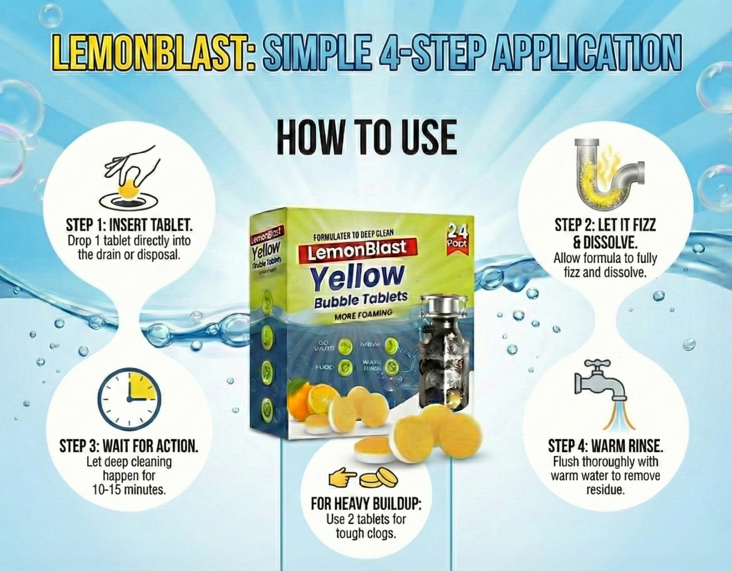 LemonBlast Yellow Bubble Tablets (24pc)