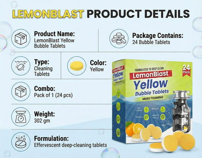 LemonBlast Yellow Bubble Tablets (24pc)