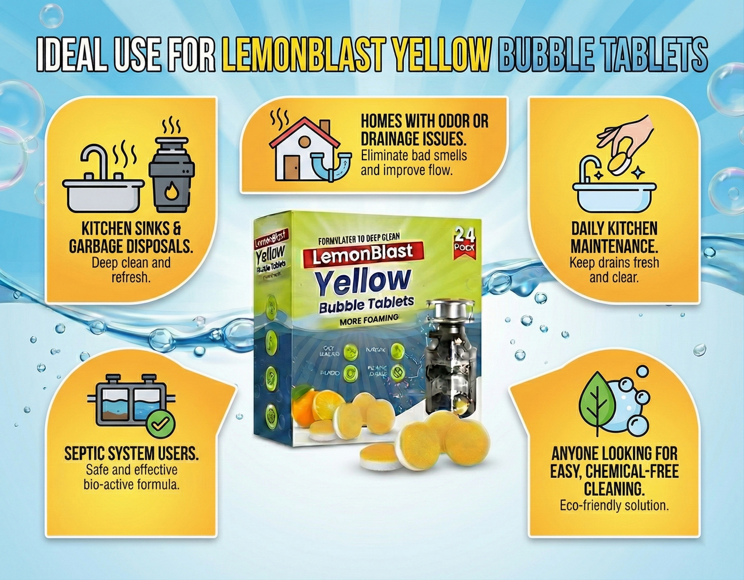 LemonBlast Yellow Bubble Tablets (24pc)