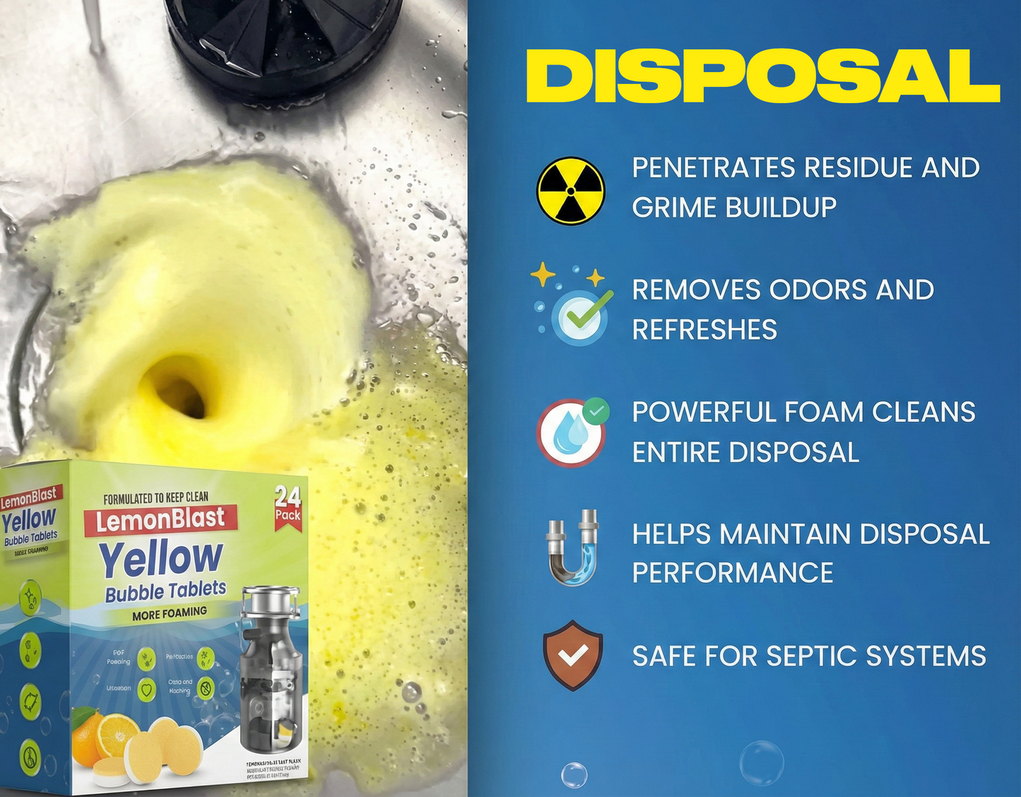 LemonBlast Yellow Bubble Tablets (24pc)