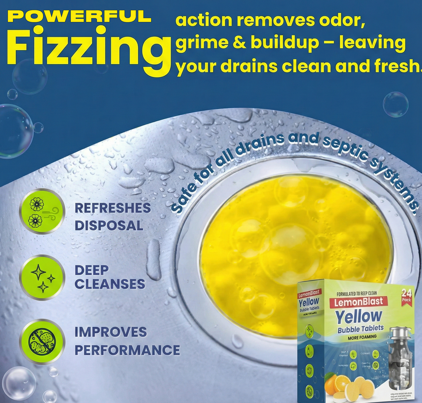 LemonBlast Yellow Bubble Tablets (24pc)